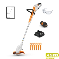 Kosa akumulatorowa STIHL FSA 30 o mocy 130 W z głowicą tnącą PolyCut 3-2, w zestawie z akumulatorem AS 2 i ładowarką AL 1