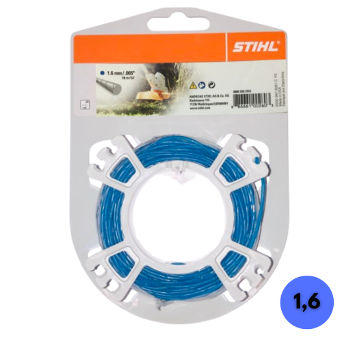 Żyłka tnąca okrągła i cicha STIHL 1,6 mm x 19 m (niebieska) do kos mechanicznych.png