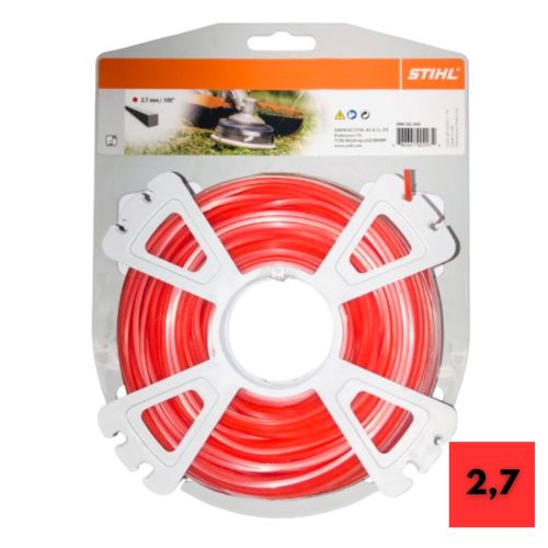 Żyłka tnąca kwadratowa STIHL 2,7 mm x 32 m (czerwona) do kos mechanicznych