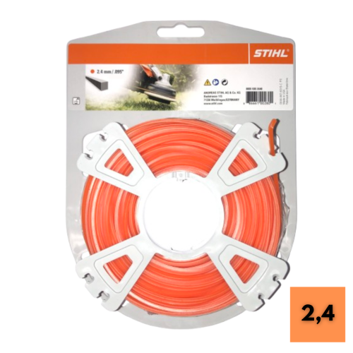 Żyłka tnąca kwadratowa STIHL 2,4 mm x 83 m (pomarańczowa) do kos mechanicznych