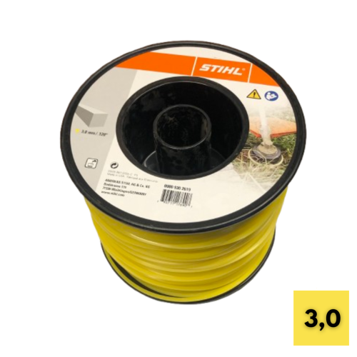 Żyłka tnąca kwadratowa STIHL 3,0 mm x 162 m (żółta) do kos mechanicznych (1).png