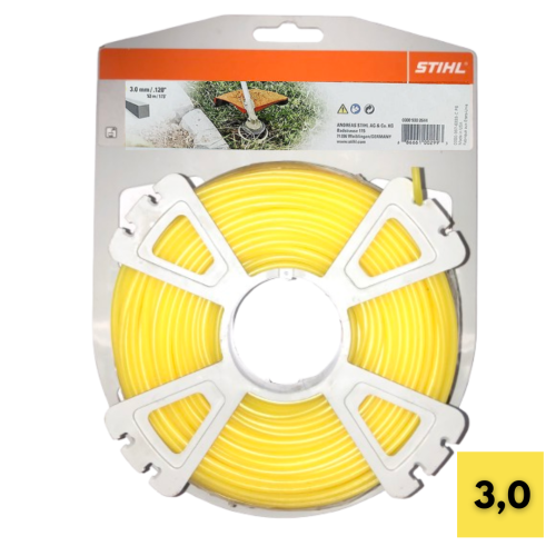 Żyłka tnąca kwadratowa STIHL 3,0 mm x 53 m (żółta) do kos mechanicznych.png