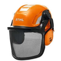 stihl helm kask  zabawka, zabawkowy kask ochronny dla dzieci, zabawka kask z opuszczana przylbica i regulowanymi nausznikami.jpg