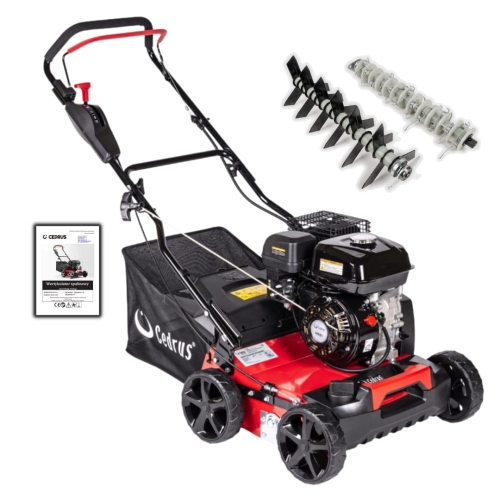 cedrus cedwr01 wertykulator areator spalinowy, moc 5,4km, szerokość robocza 40 cm, z koszem 45 l zestaw.jpg
