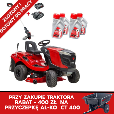 Traktor ogrodowy AL-KO T 18-103,4 HD-A V2 Comfort w zestawie z podkaszarką AL-KO GT 1825