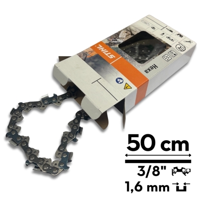 Łańcuch STIHL Hexa 50 cm, 1,6 mm, 3/8", 72 ogniw do MS 291, MS 311, MS 361, MS 362, MS 391, MS 400