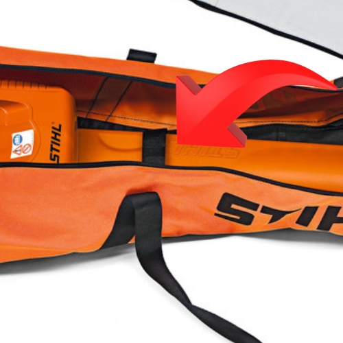 stihl torba pokrowiec na narzedzia akumulatorowe do ogrodu wzmocnione scianki i pasy do mocowania do bezpiecznego przechowywania narzedzi w pokrowcach etui stihl