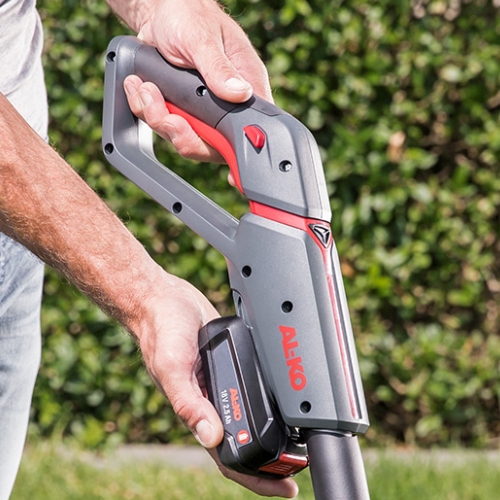 alko hta 1845 ogumowany uchwyt i podwojny wlacznik w nozycach do zywoplotu na wysiegniku akumulatorowych alko