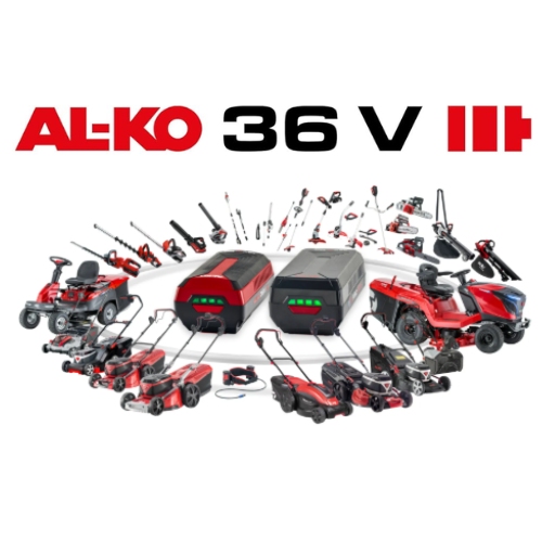 alko lbv 4090 36 v premium z akumulatorem alko b200 5,0ah i ladowarka alko c130 3,0a w zestawie rodzina akumulatorow al-ko 36 v